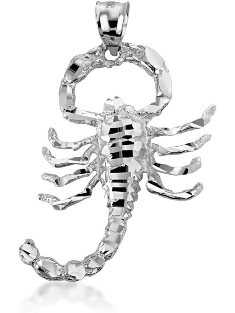 Sterling Silver Scorpio Zodiac Charm Necklace | Sparkle-Cut Pendant, Chain